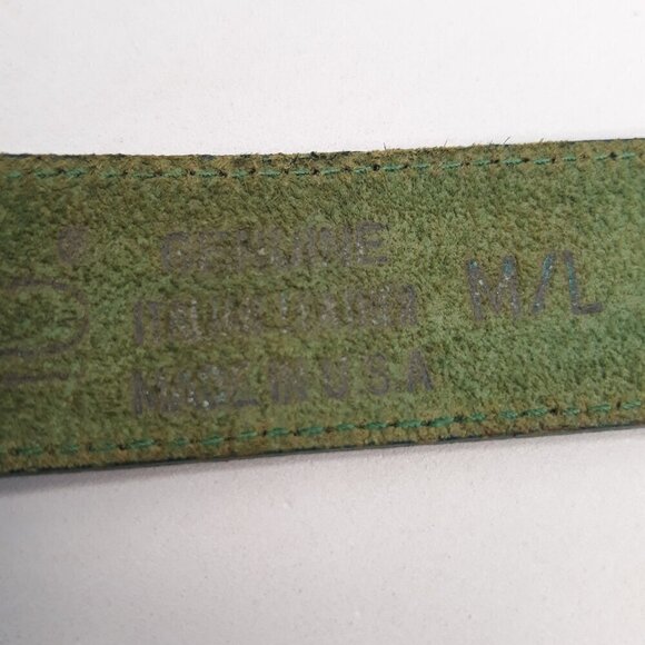 Echo Made in USA Green Leather Belt M/L Classic Minimalist Office - Picture 9 of 9